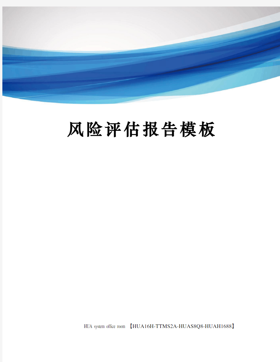 风险评估报告模板定稿版