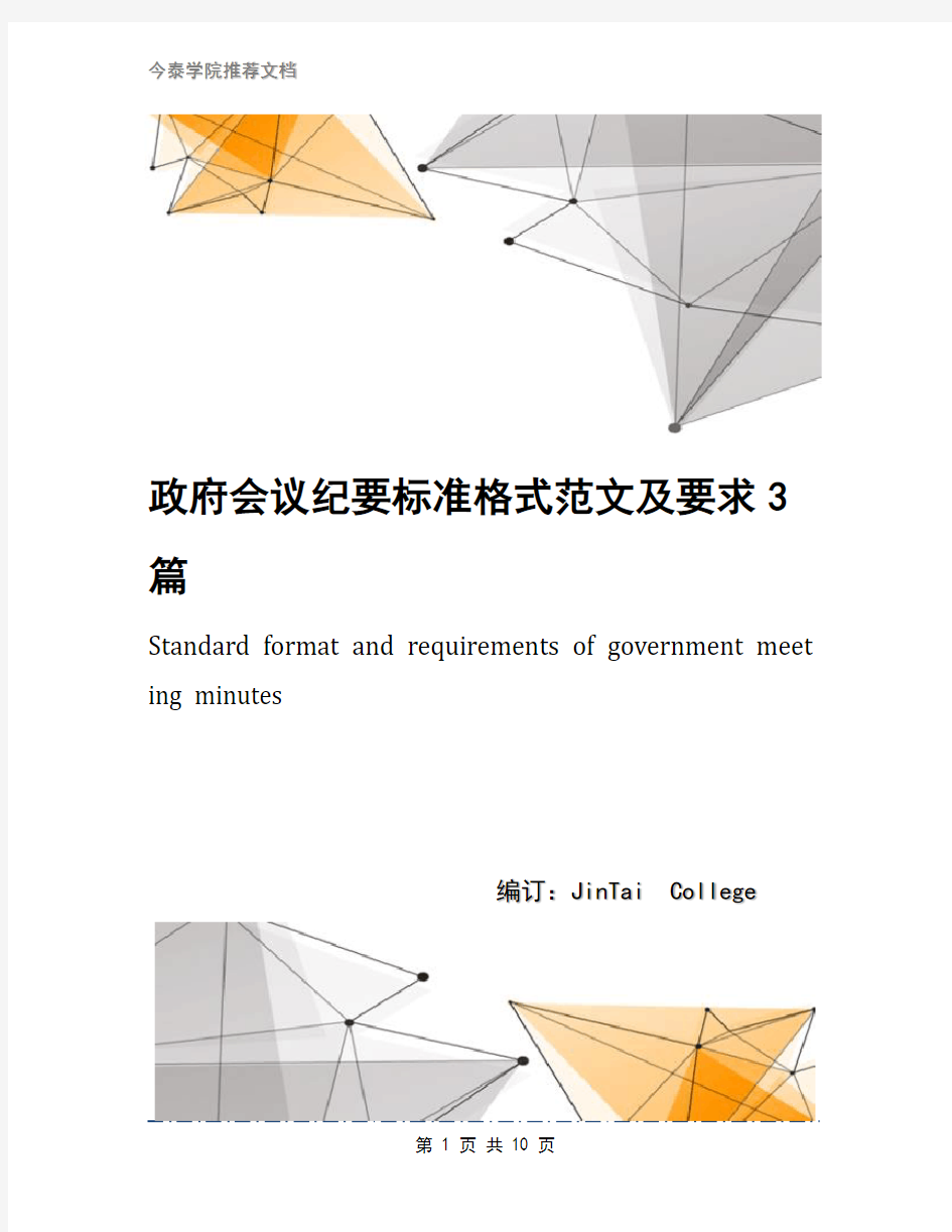 政府会议纪要标准格式范文及要求3篇