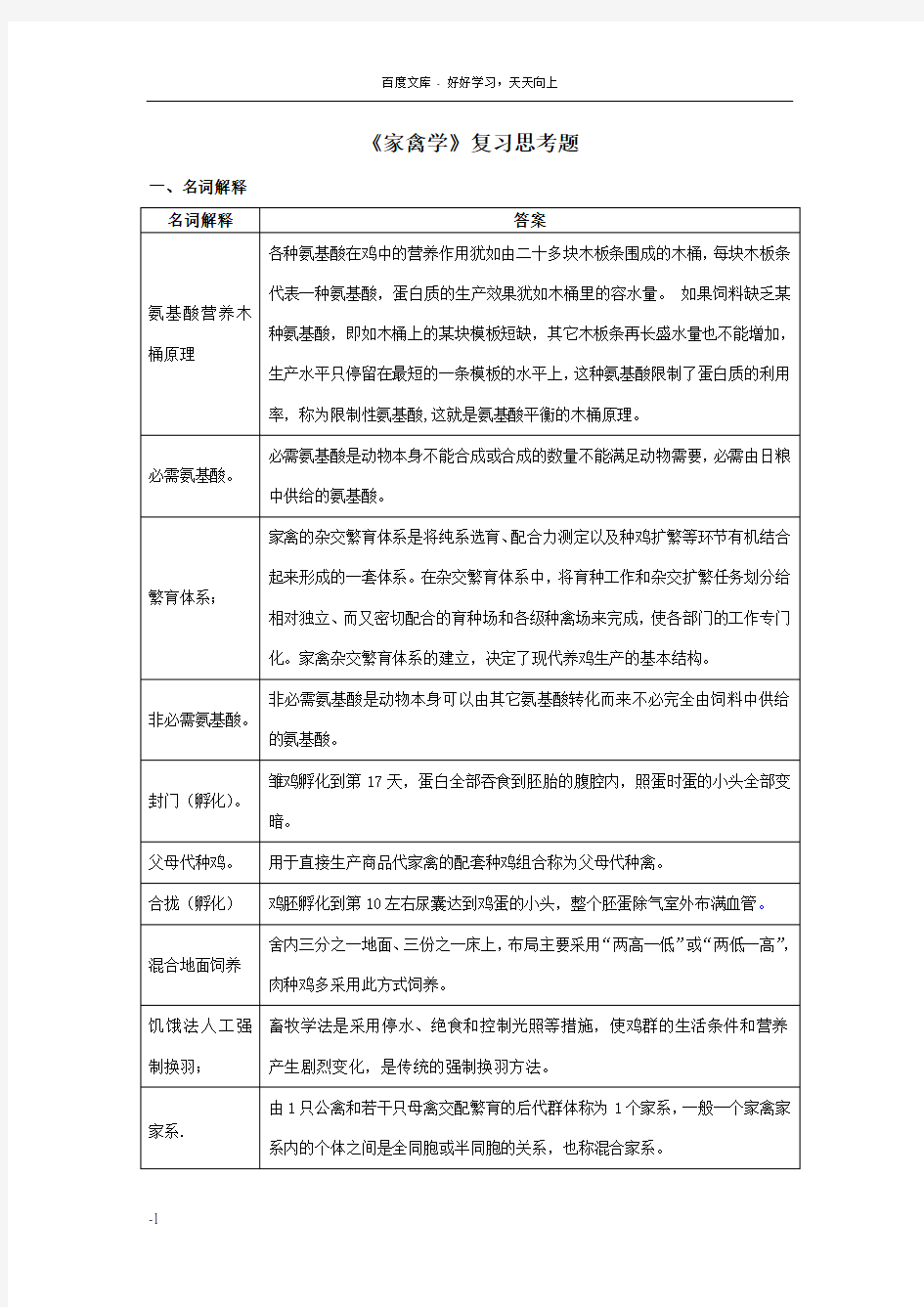 家禽学复习思考题