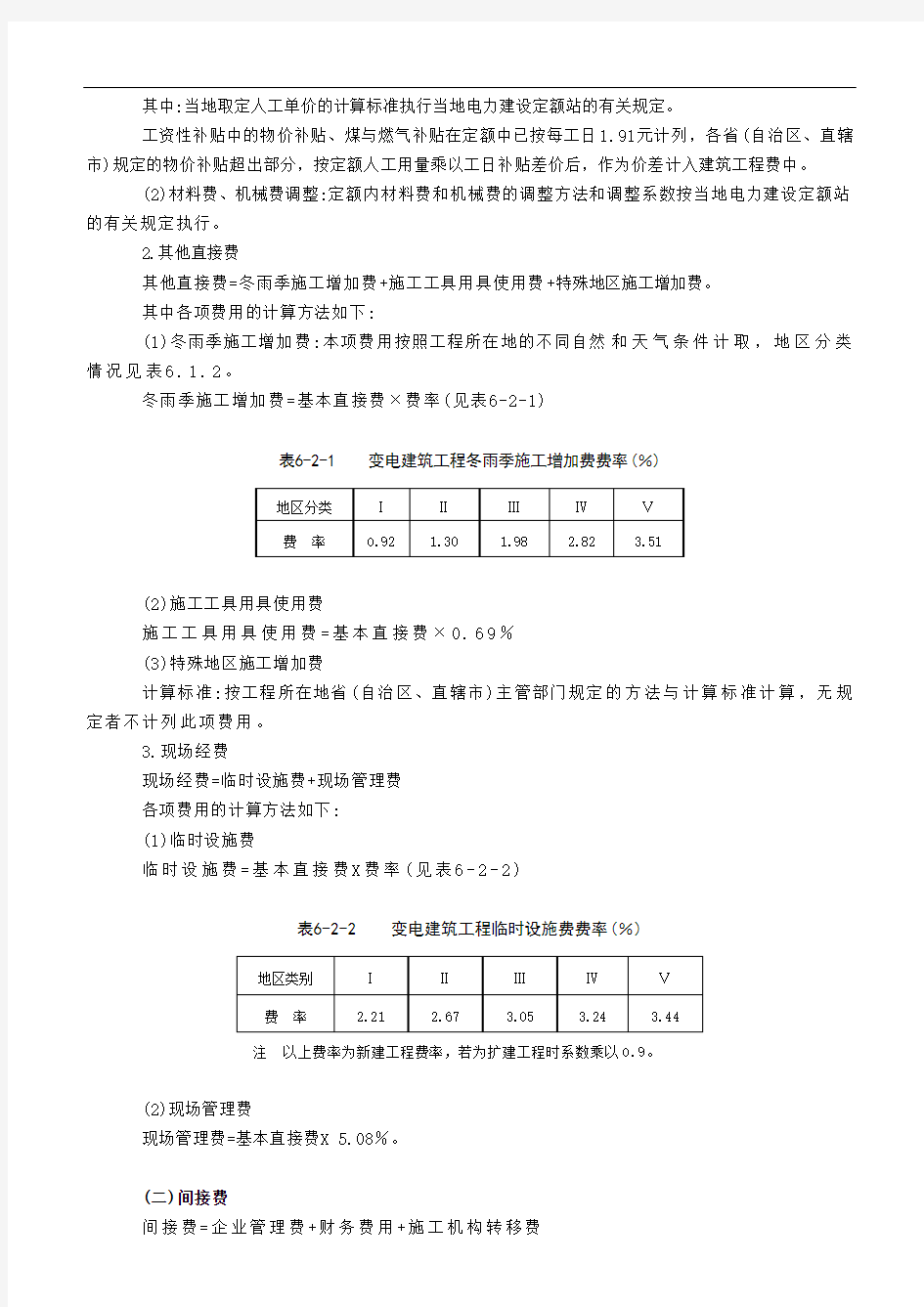 电力建设工程预算费用计算方法