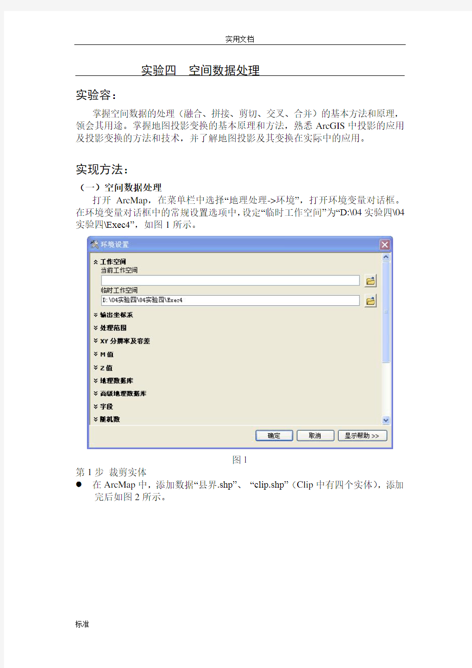 ArcGIS空间大数据处理实验报告材料