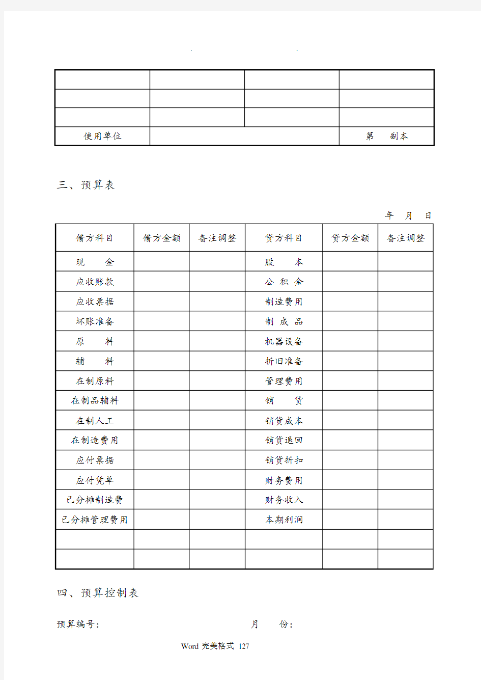 最新公司财务预算管理表格模板(2020年整理).pdf