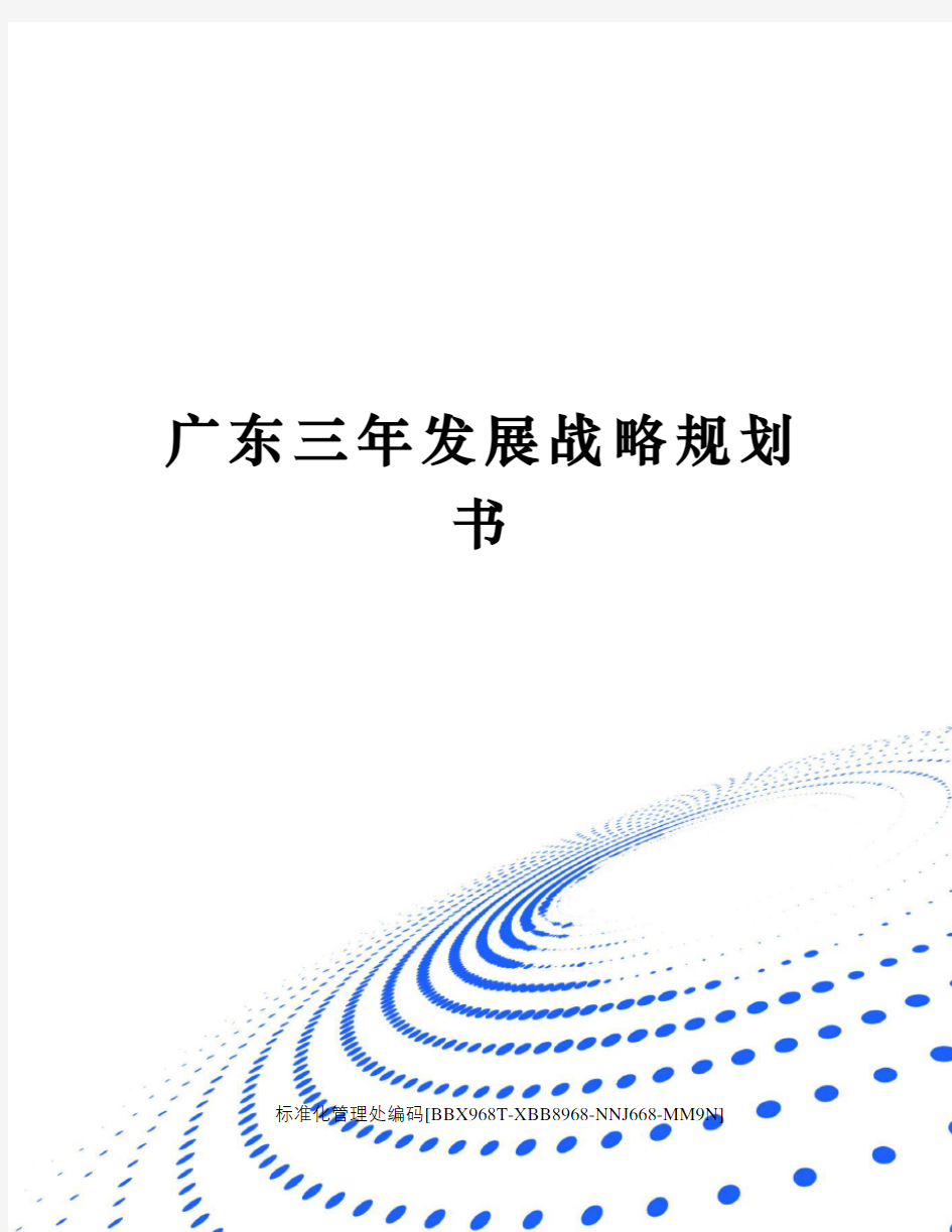 广东三年发展战略规划书