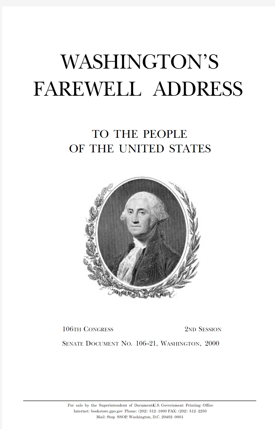George Washington‘s Farewell Address - 乔治华盛顿告别演说(英文版)