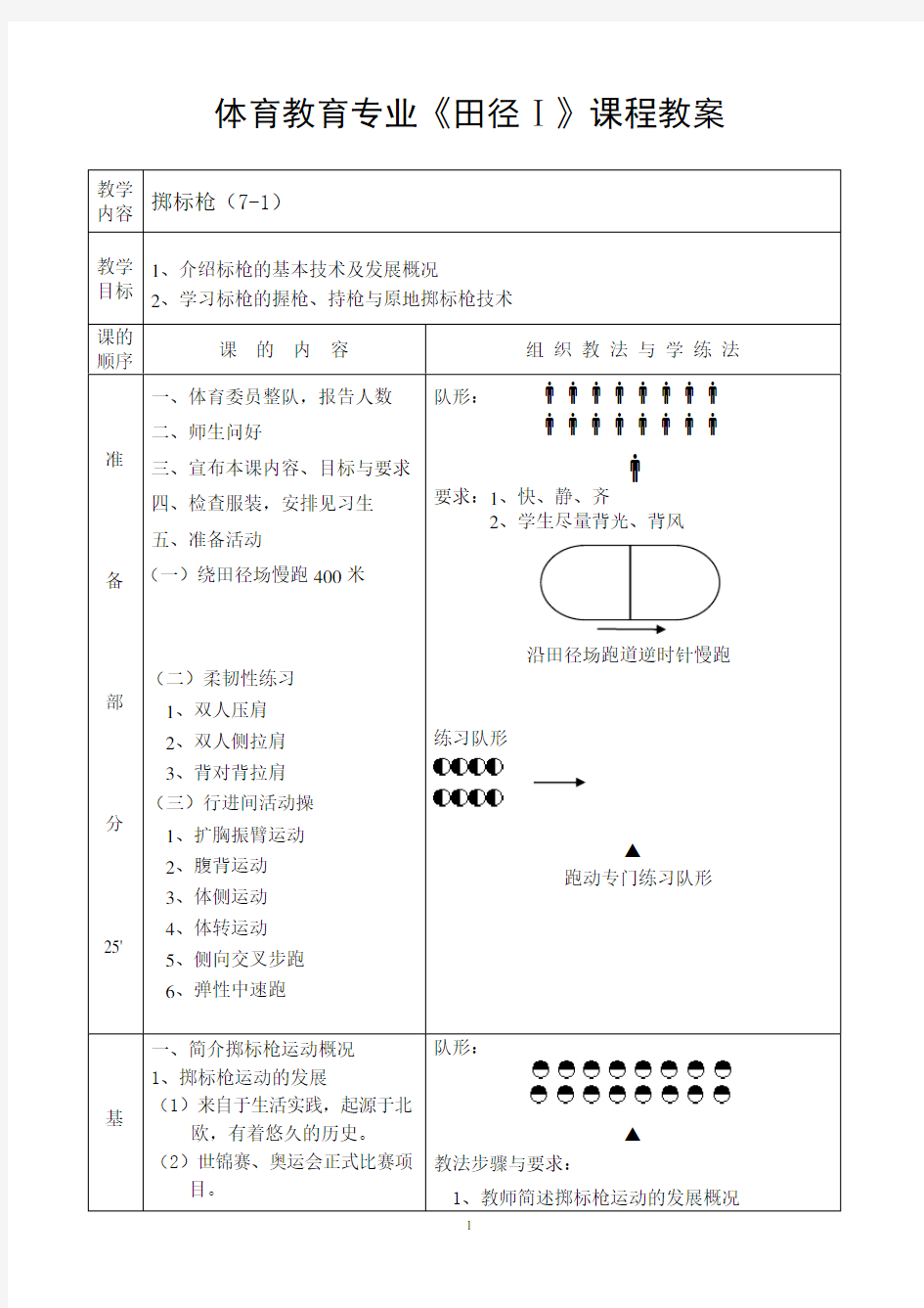 掷标枪教案