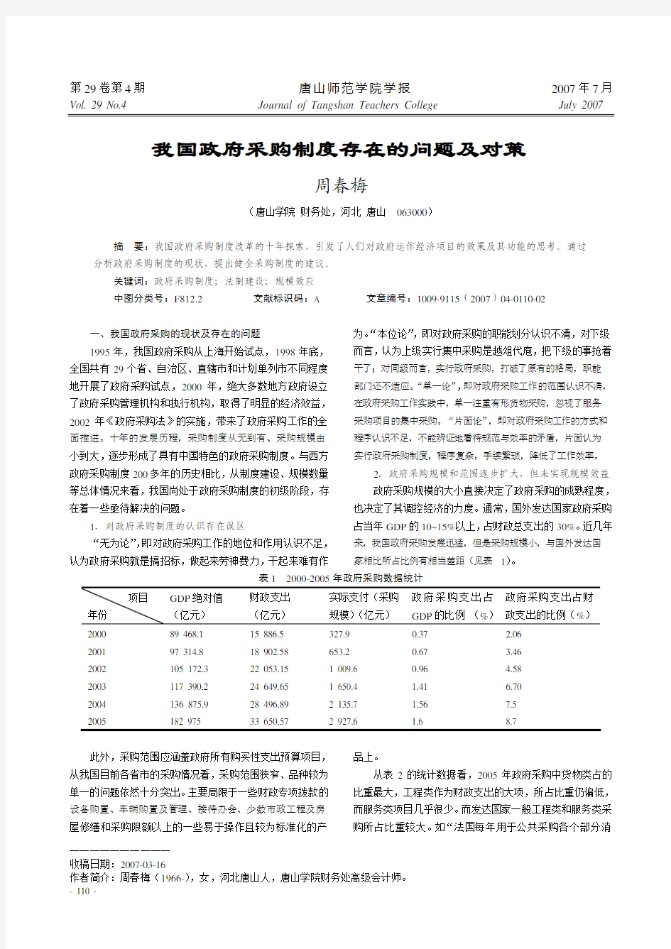 我国政府采购制度存在的问题及对策