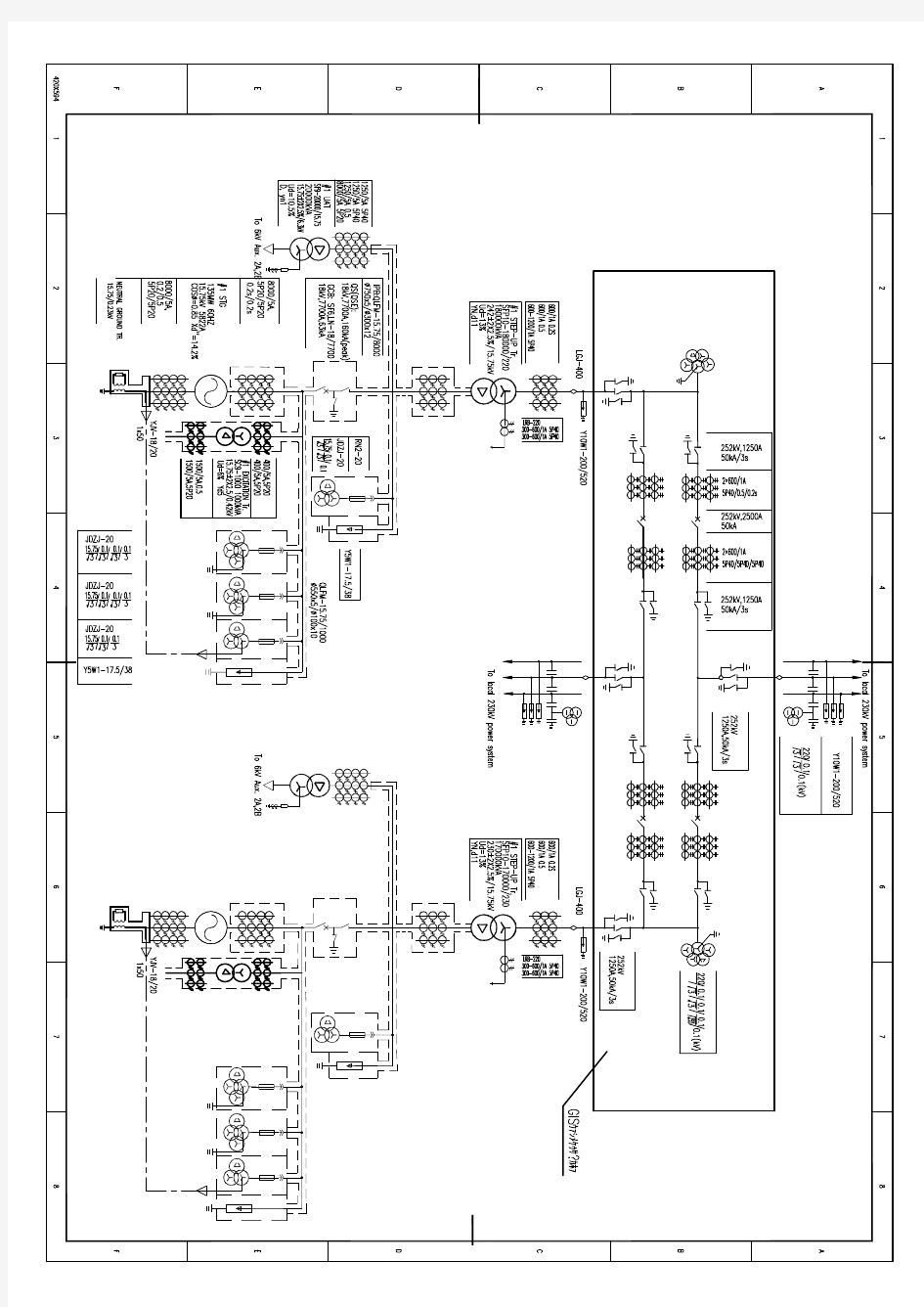 火电厂的电气主接线图CAD