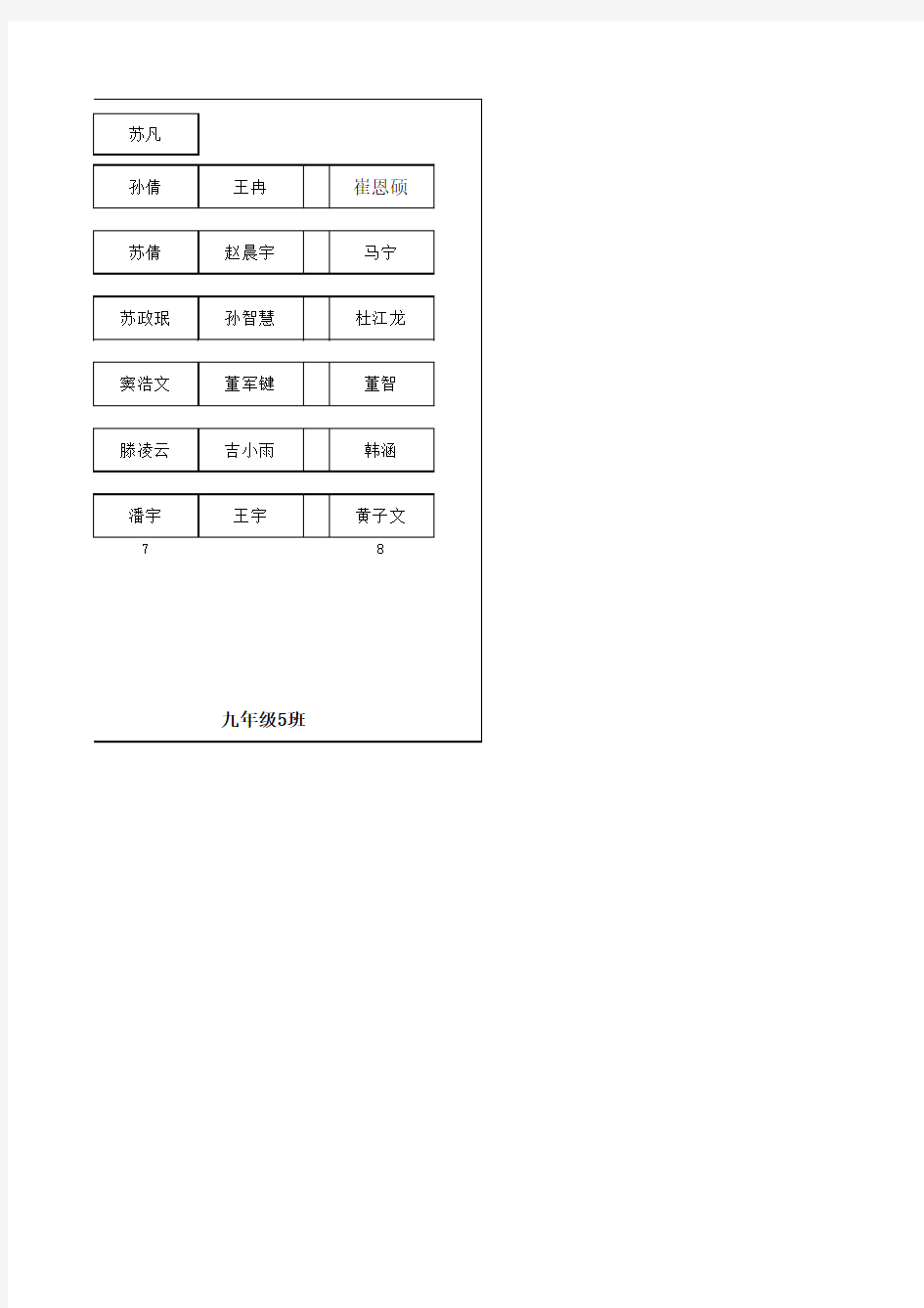 班级座位表_模板