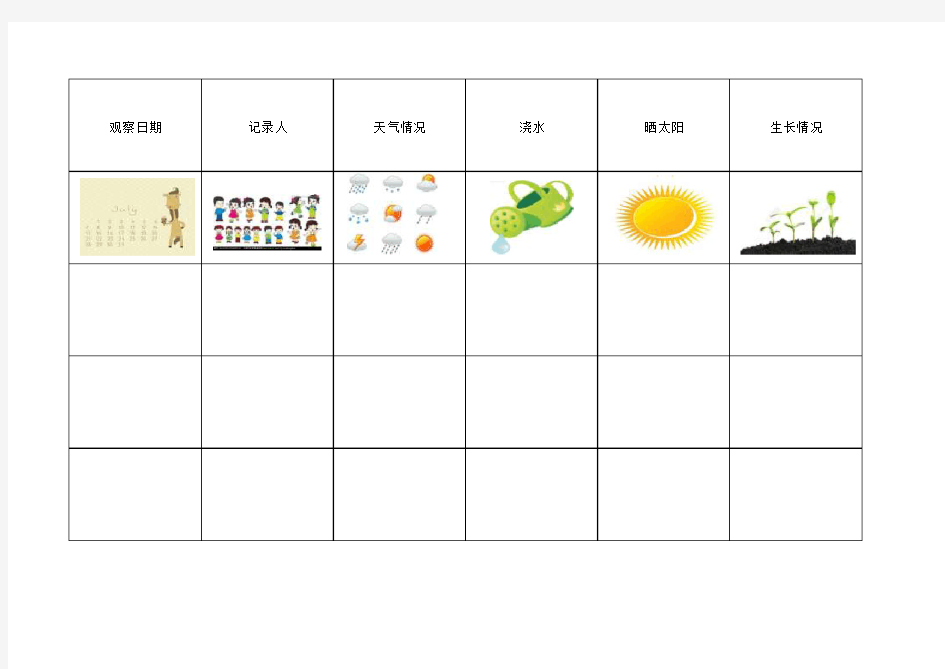 植物角观察记录表