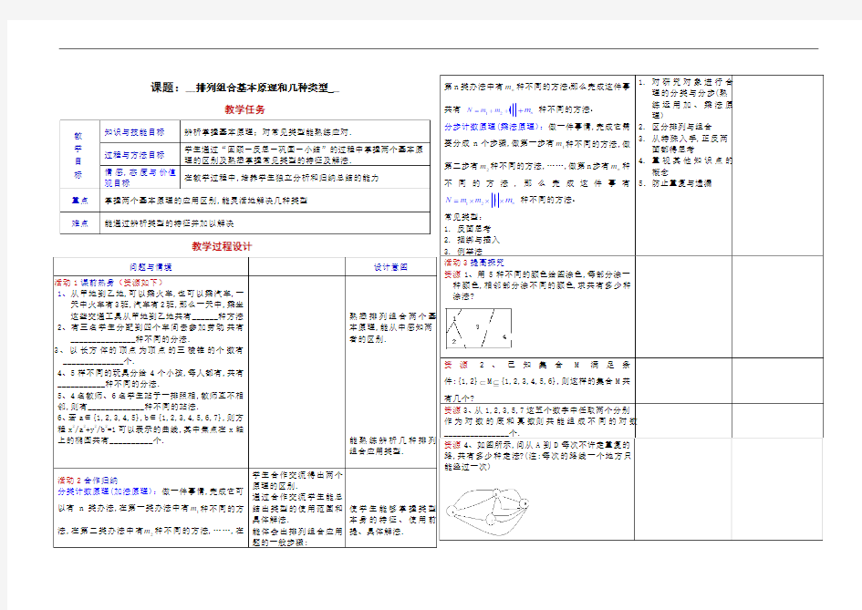 [高中数学]9-1排列组合基本原理和几种类型