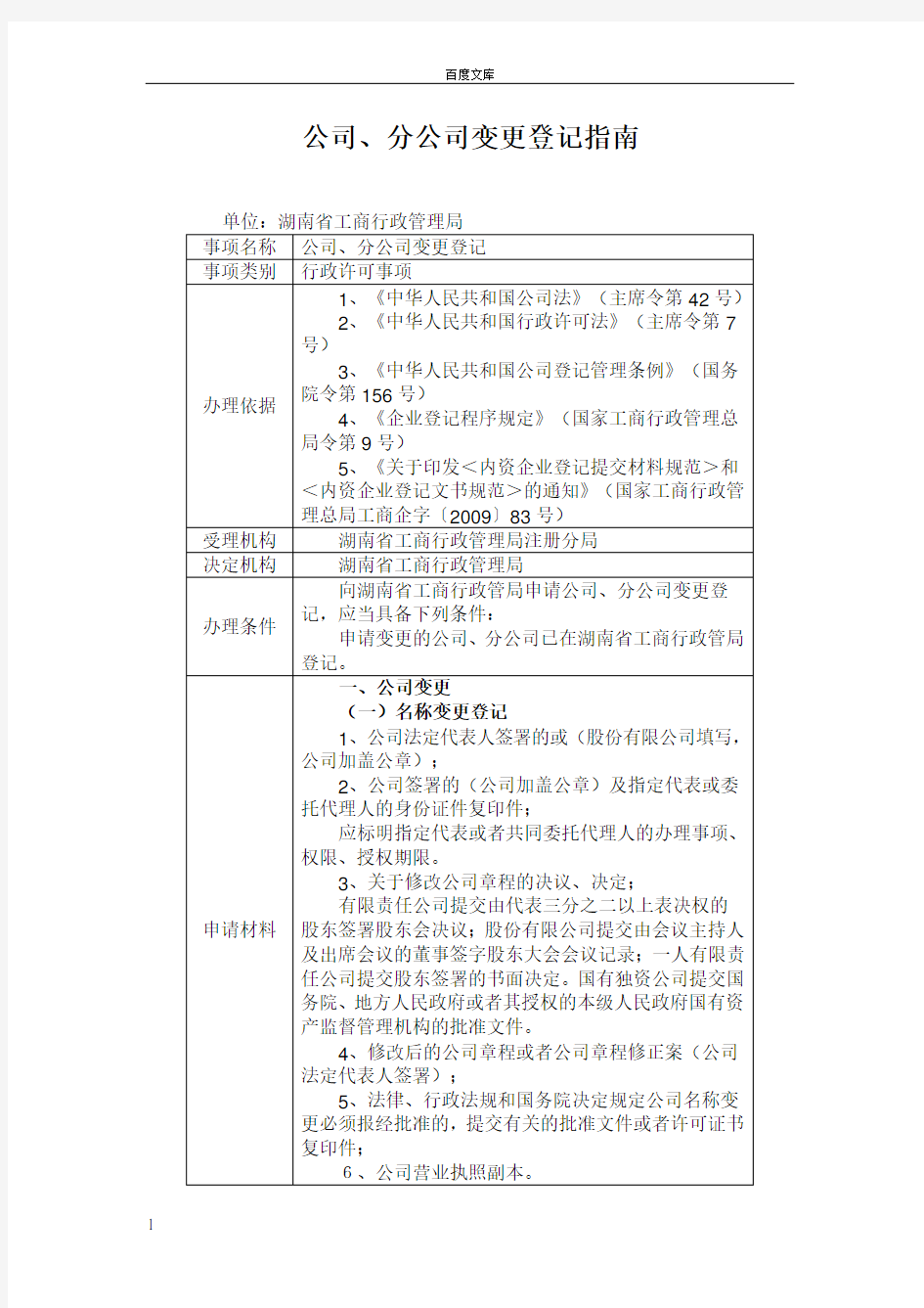 工商营业执照变更登记指南