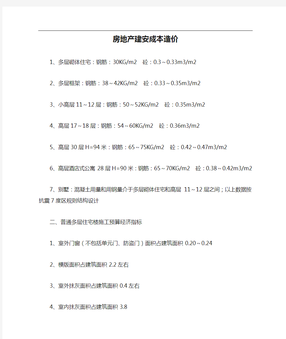 房地产建安成本造价分析