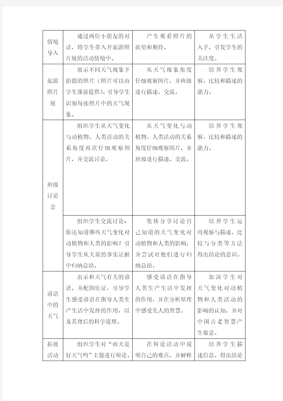 二年级上册科学教学设计-1.2《天气的影响》大象版