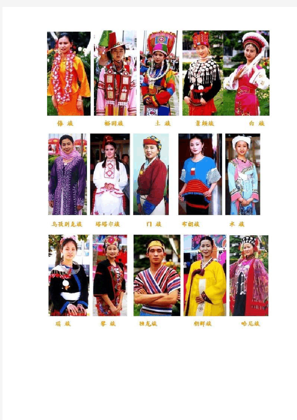 56个少数民族的服饰图片