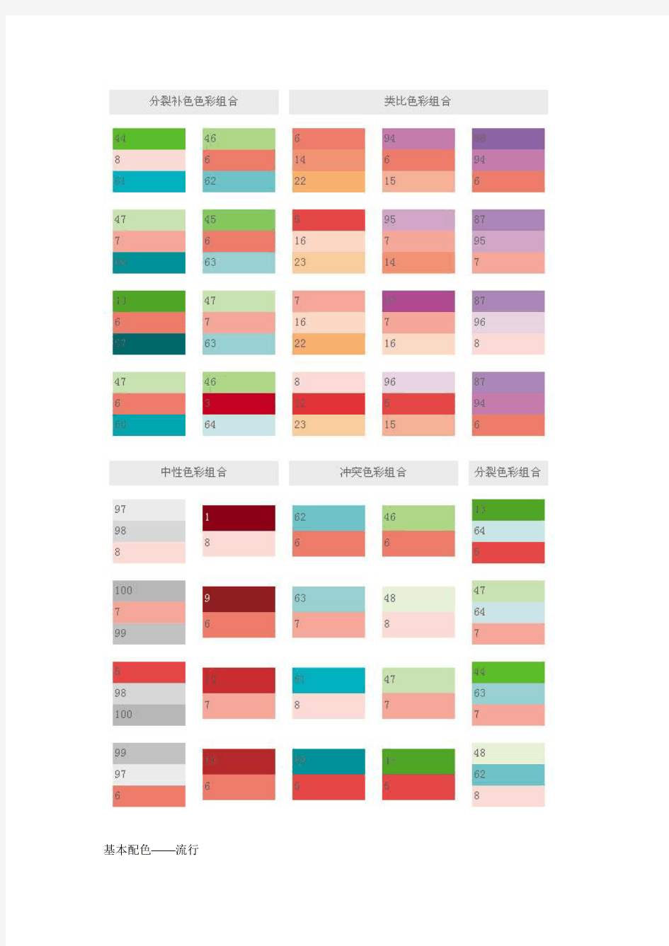 平面设计常见的配色方案及色标(最精典、最全的色板)