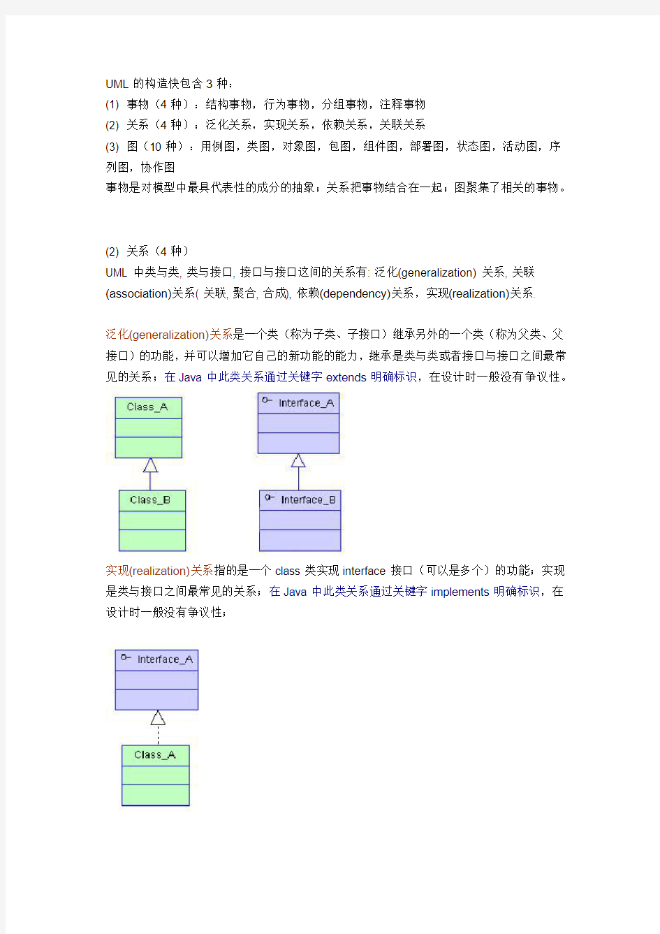 UML关系(泛化,实现,依赖,关联(聚合,组合))