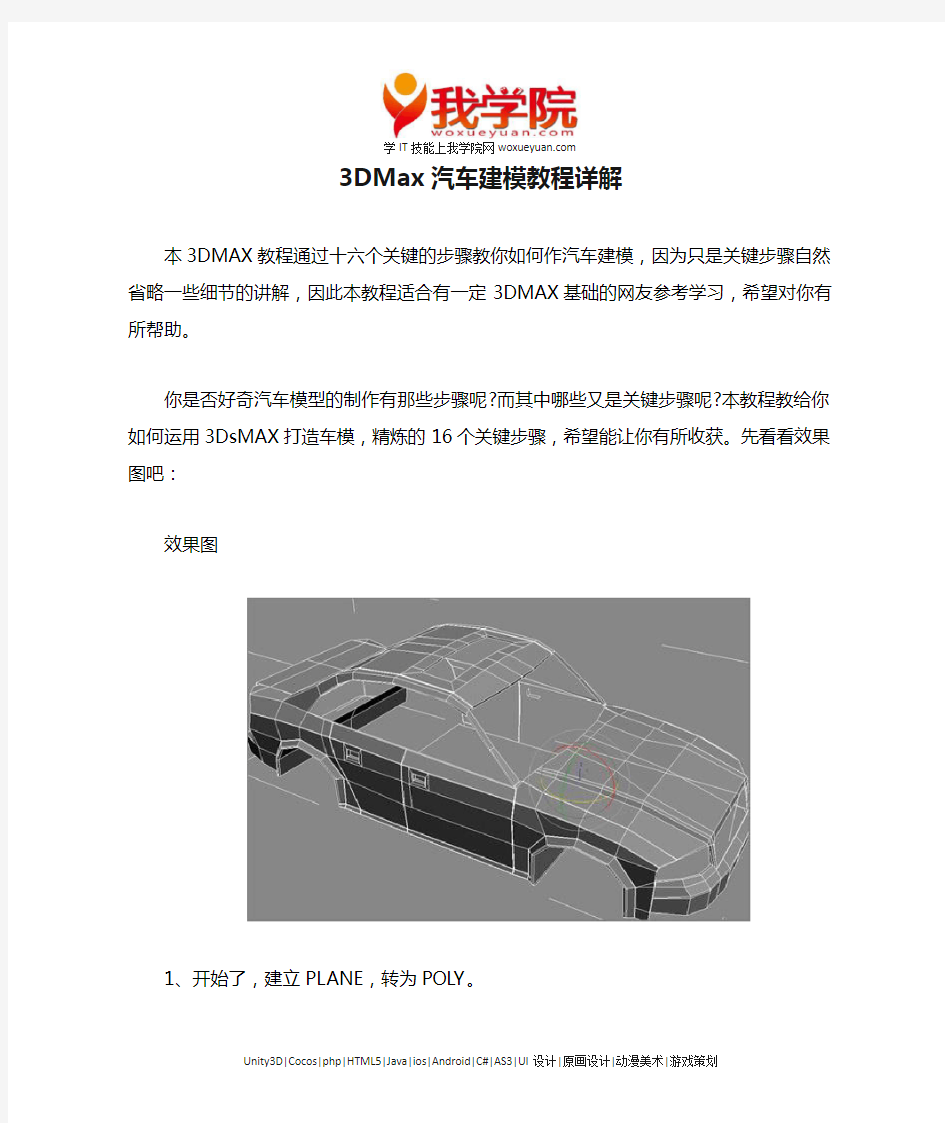 3DMax汽车建模教程详解