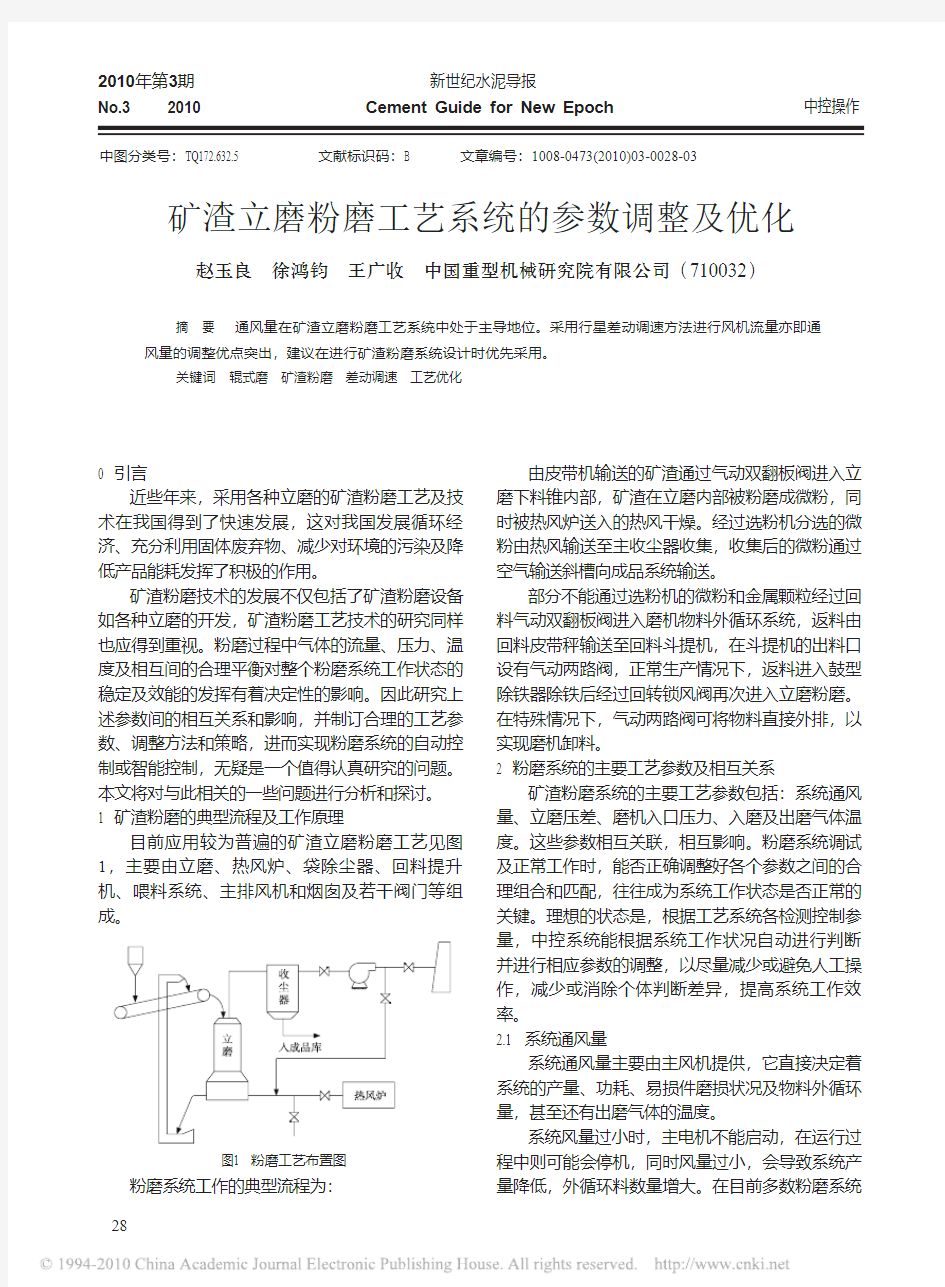 矿渣立磨粉磨工艺系统的参数调整及优化 (1)