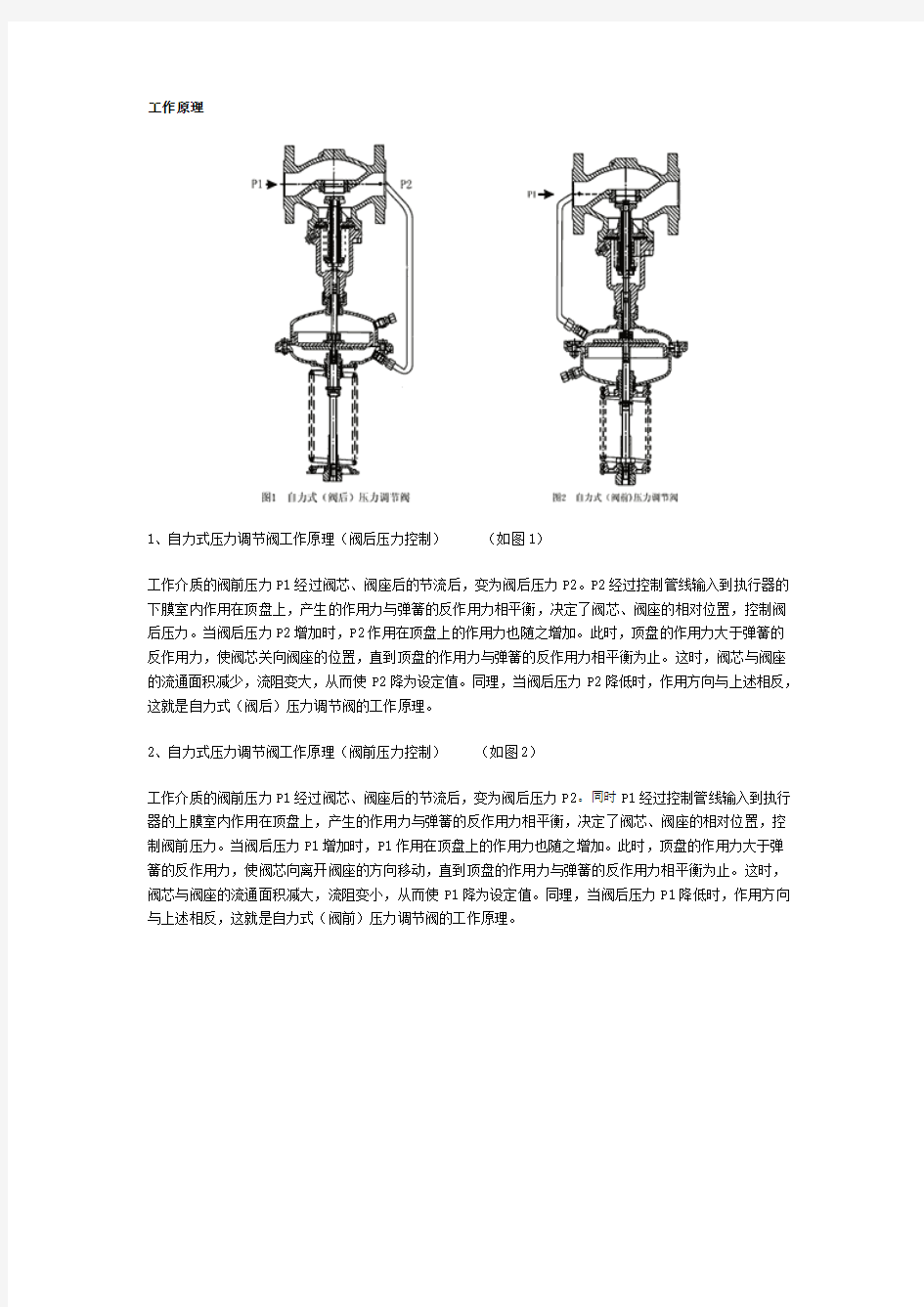 自立式调节阀工作原理