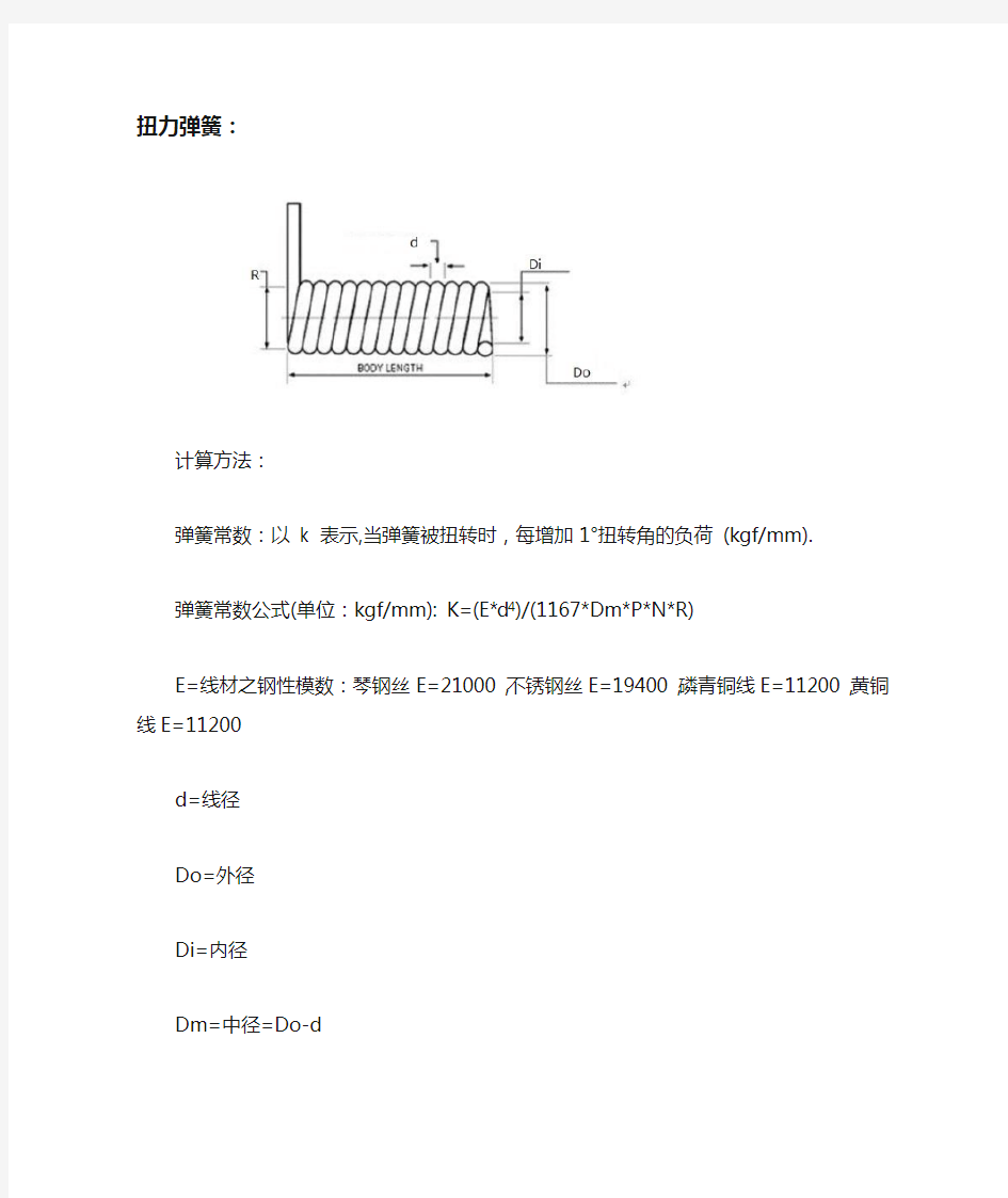 扭力弹簧扭力计算公式