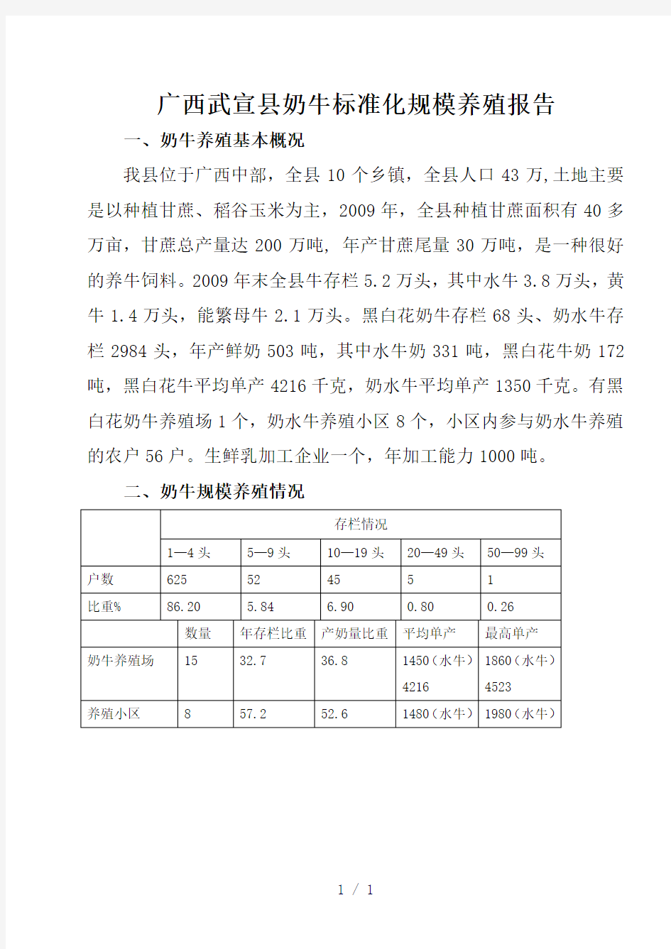 广西武宣县奶牛标准化规模养殖报告