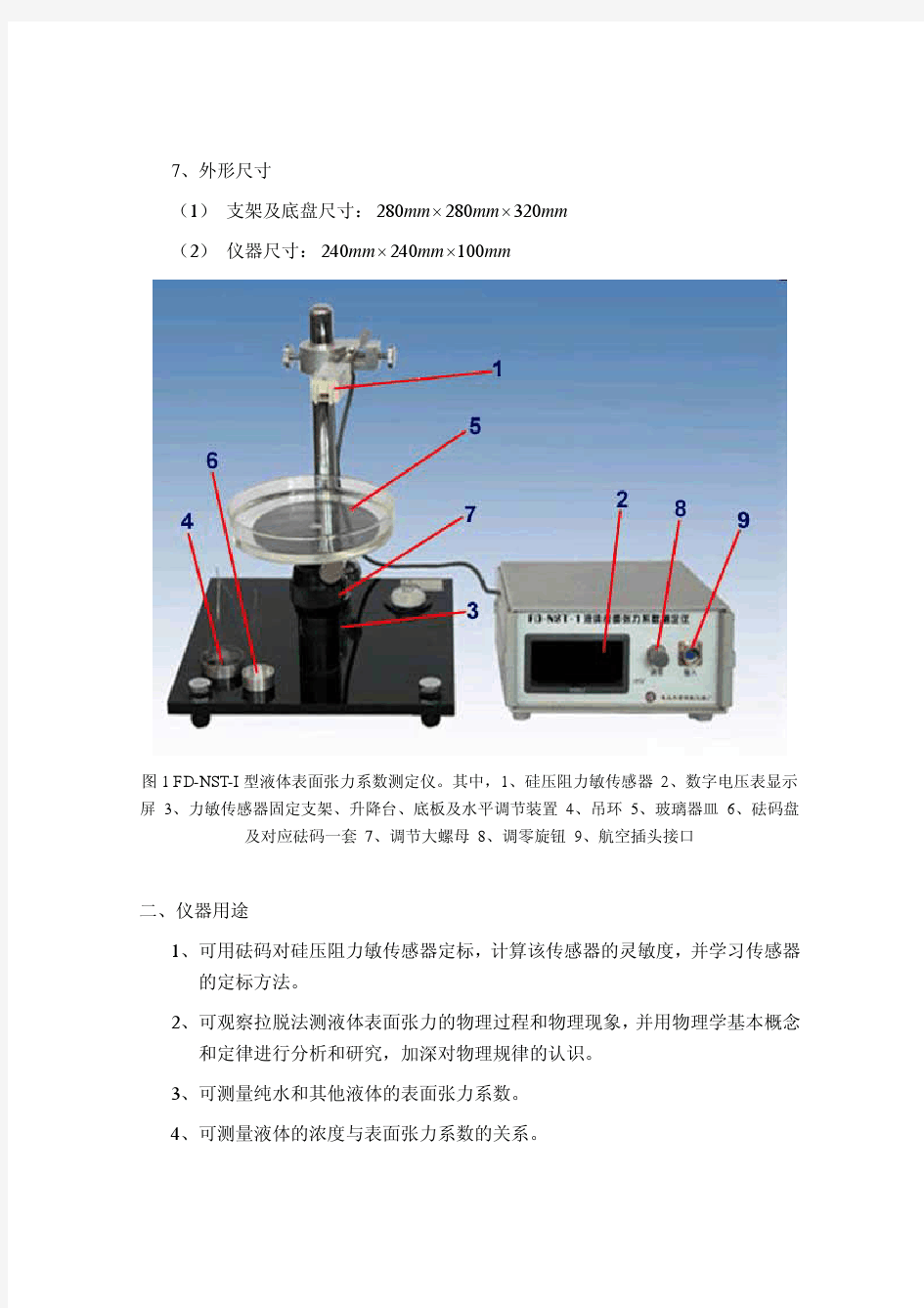 拉脱法测液体表面张力系数及数据处理