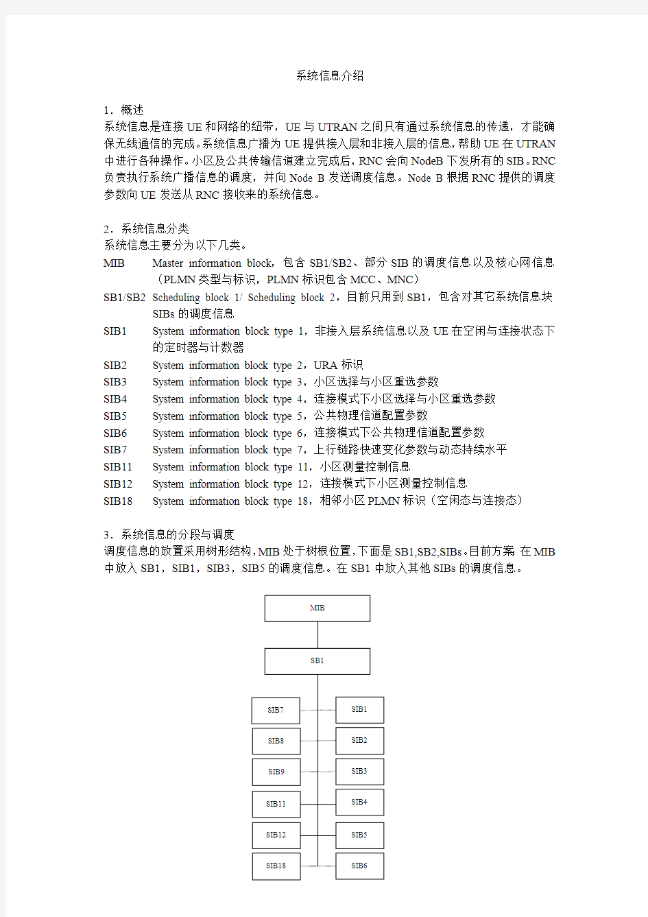 系统信息SIB技术介绍