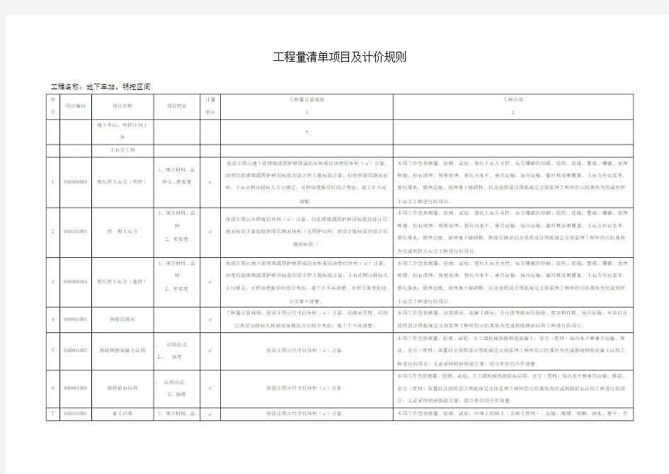 工程量清单项目及计价规则实例