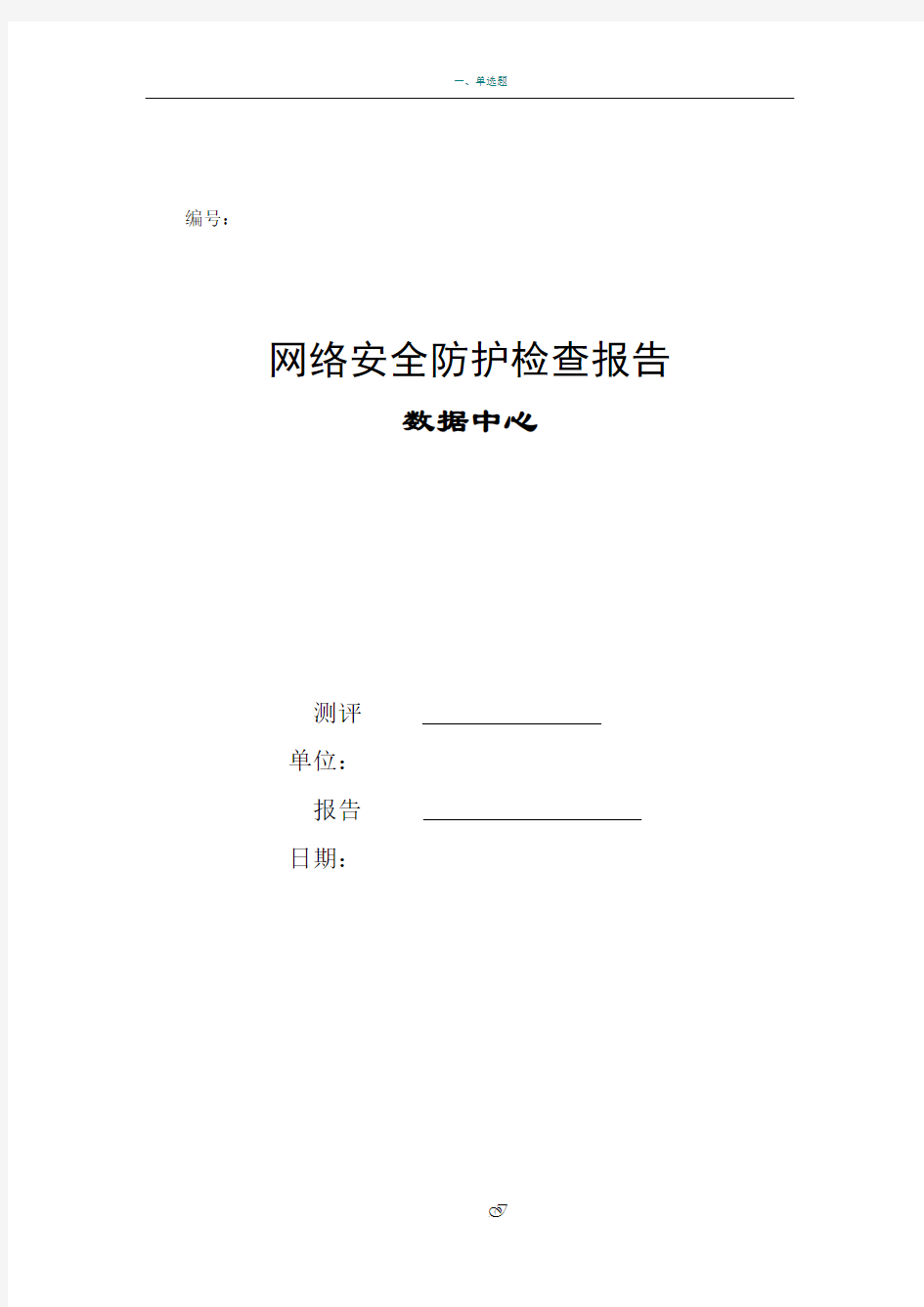 网络安全防护检查报告模板