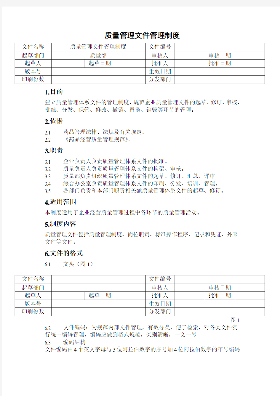 (完整word版)新版GSP质量管理文件管理制度