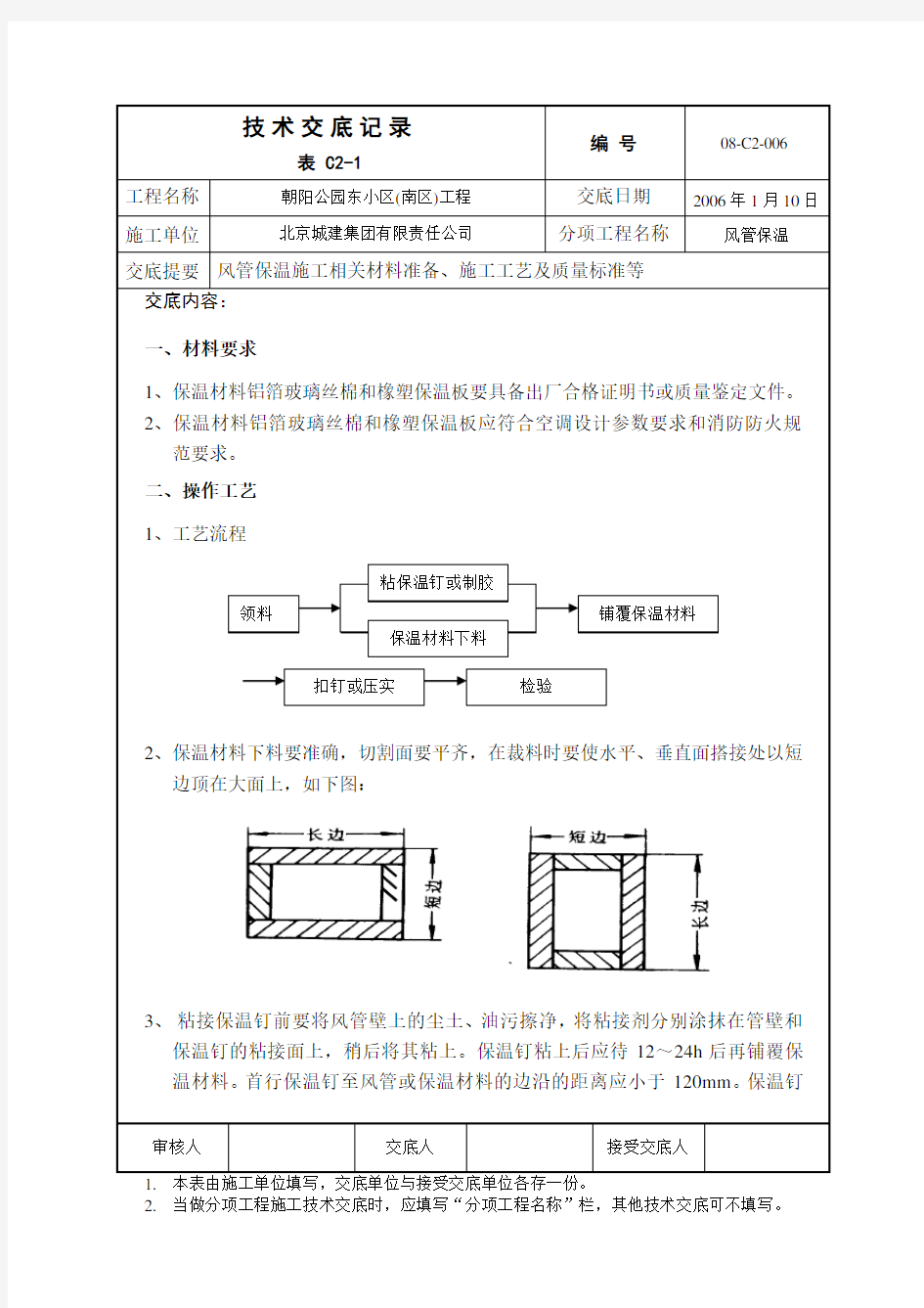 风管保温技术交底