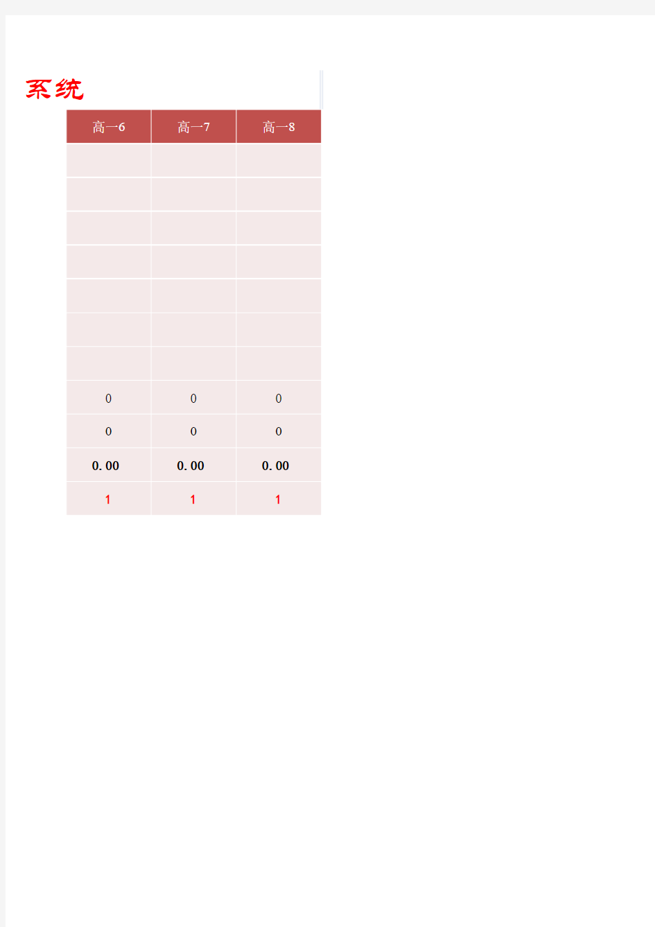比赛评分记录表Excel模板