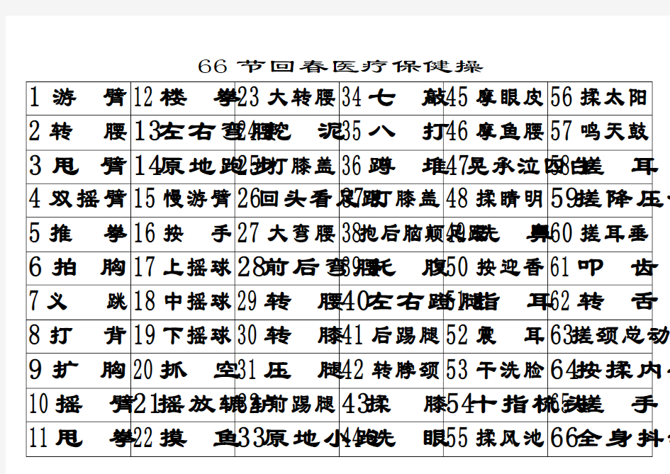 66节回春医疗保健操