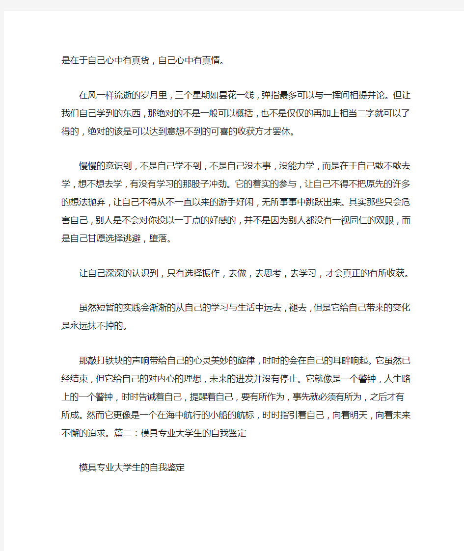 模具专业个人总结