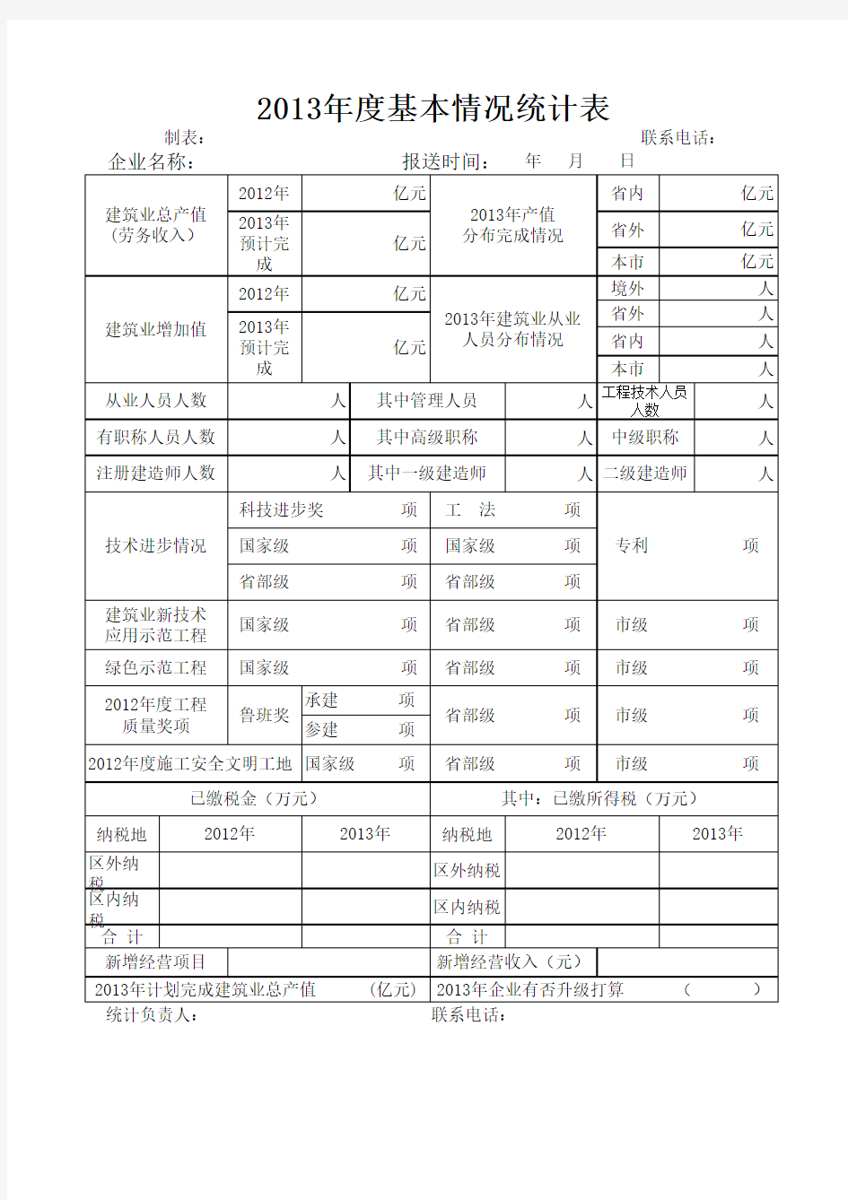 基本情况统计表