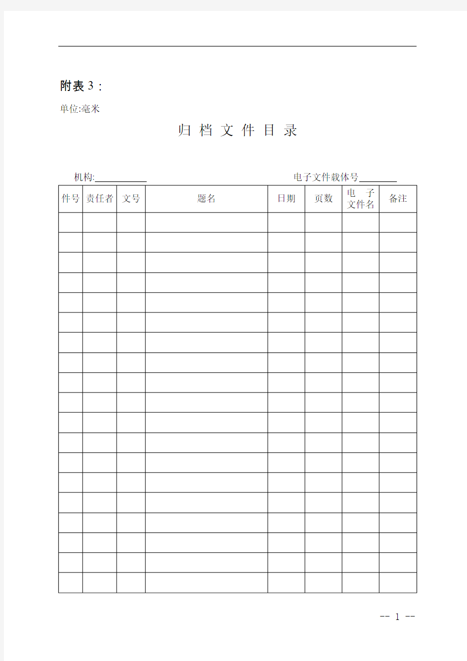 中国铁路工程总公司归档文件目录(WORD2页)