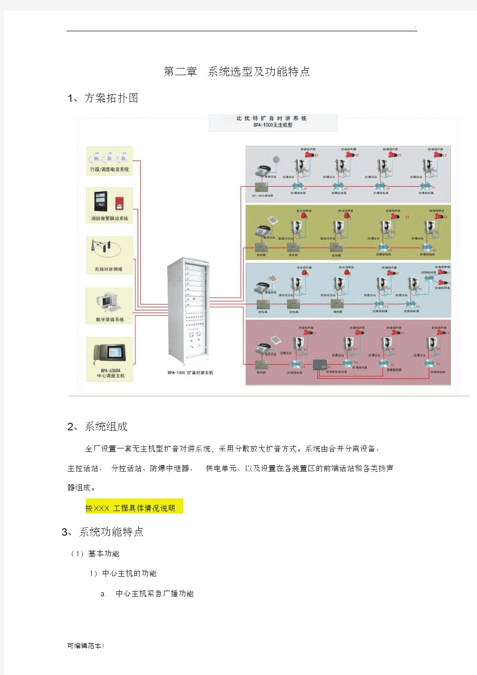 扩音对讲系统技术方案