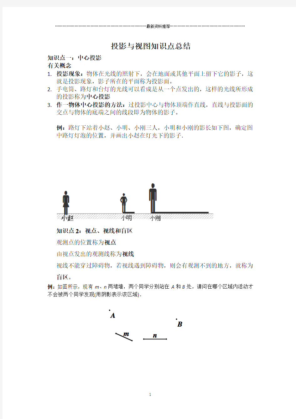 投影与视图知识点总结精编版