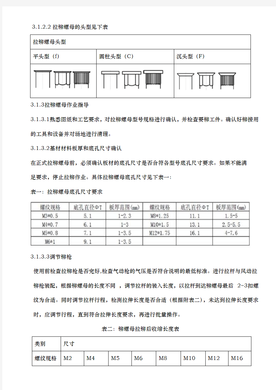 铆接工艺的设计规范方案