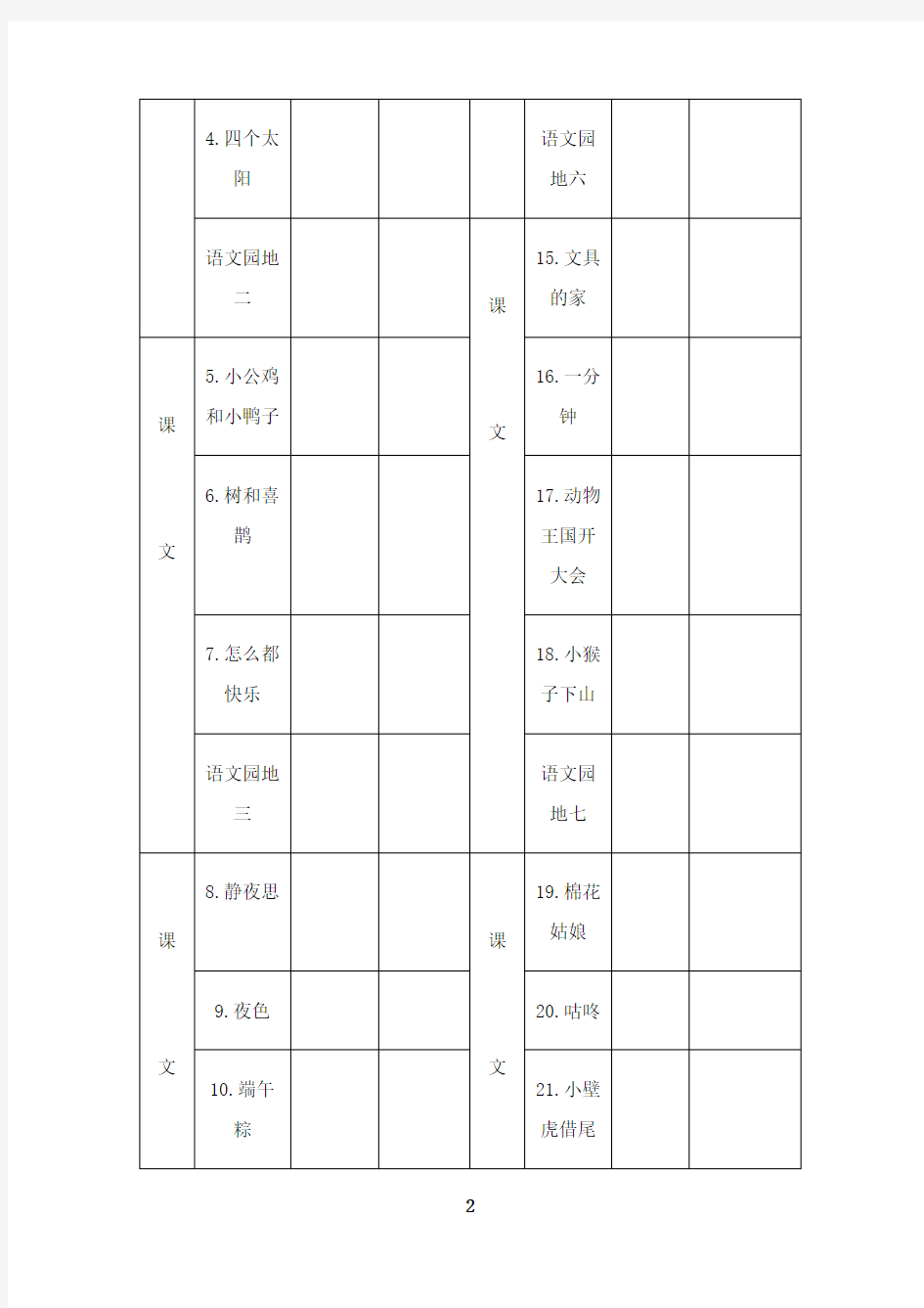最新一下语文课堂作业本登记表