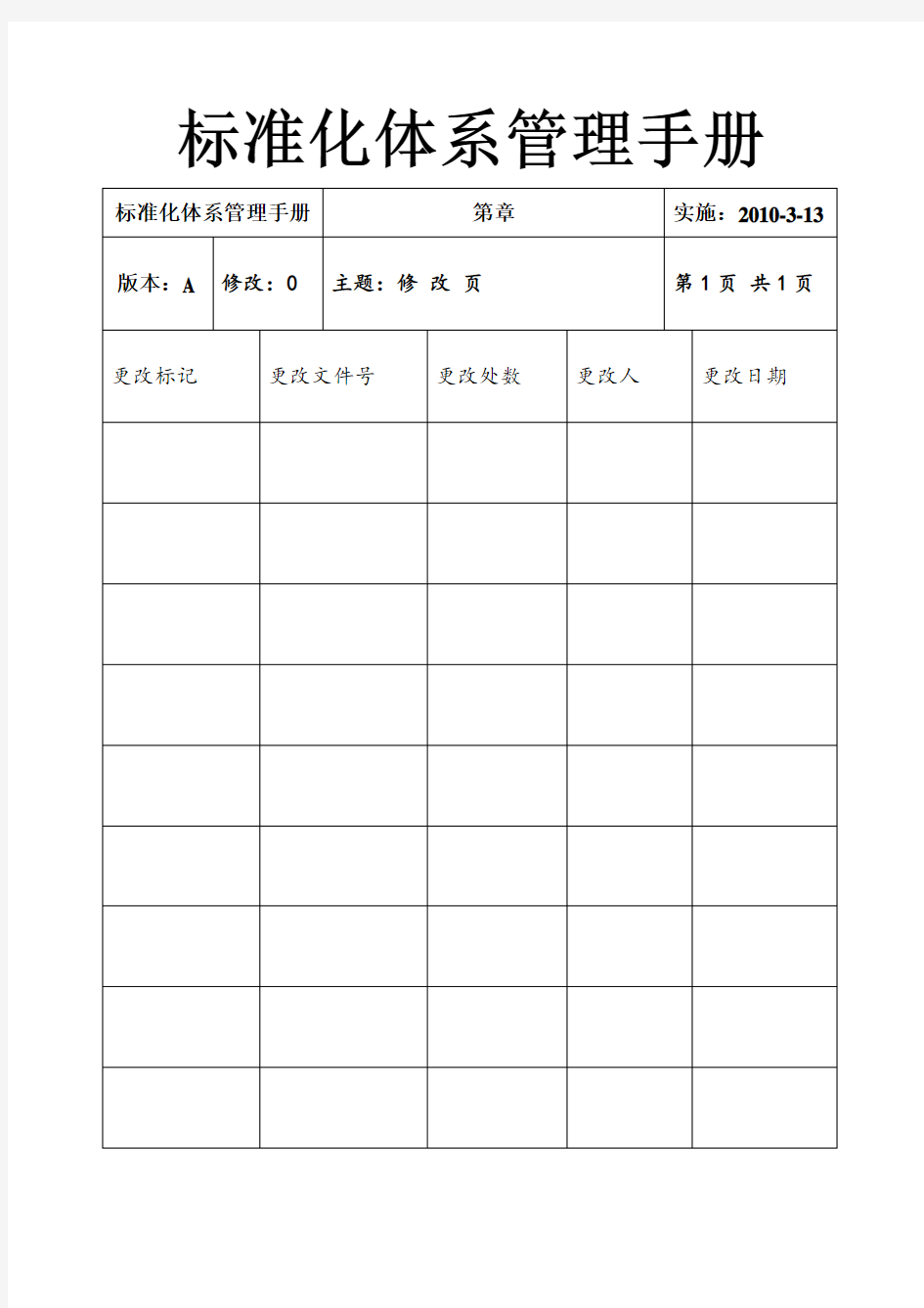 标准化体系管理手册