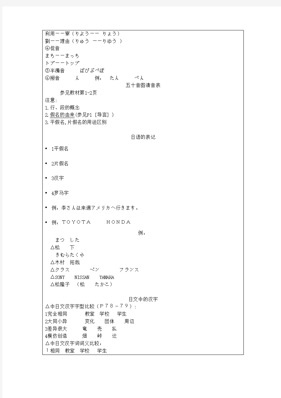 新编日本语第一册の教案整理第1课