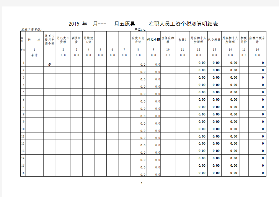 最新个人所得税自动计算表格(带自动生成申报表+统计表)