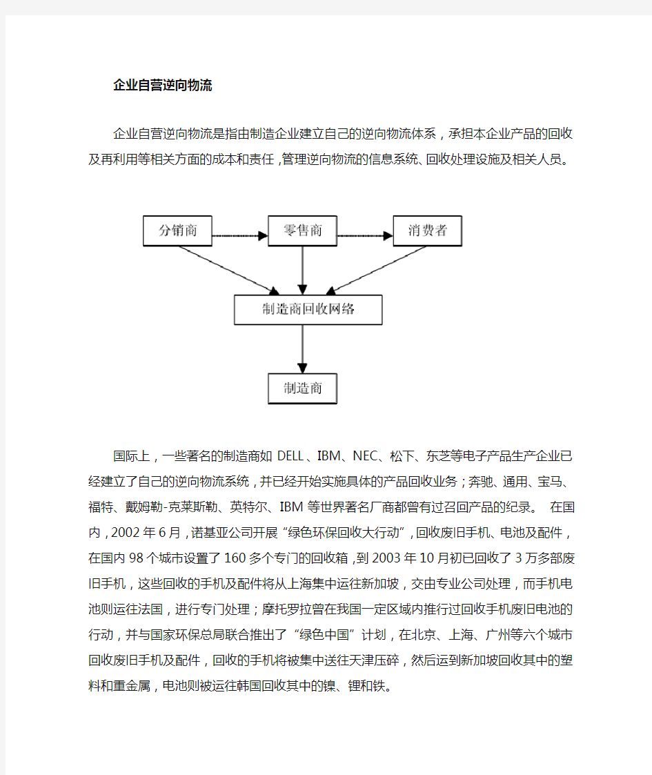 自营逆向物流运营模式