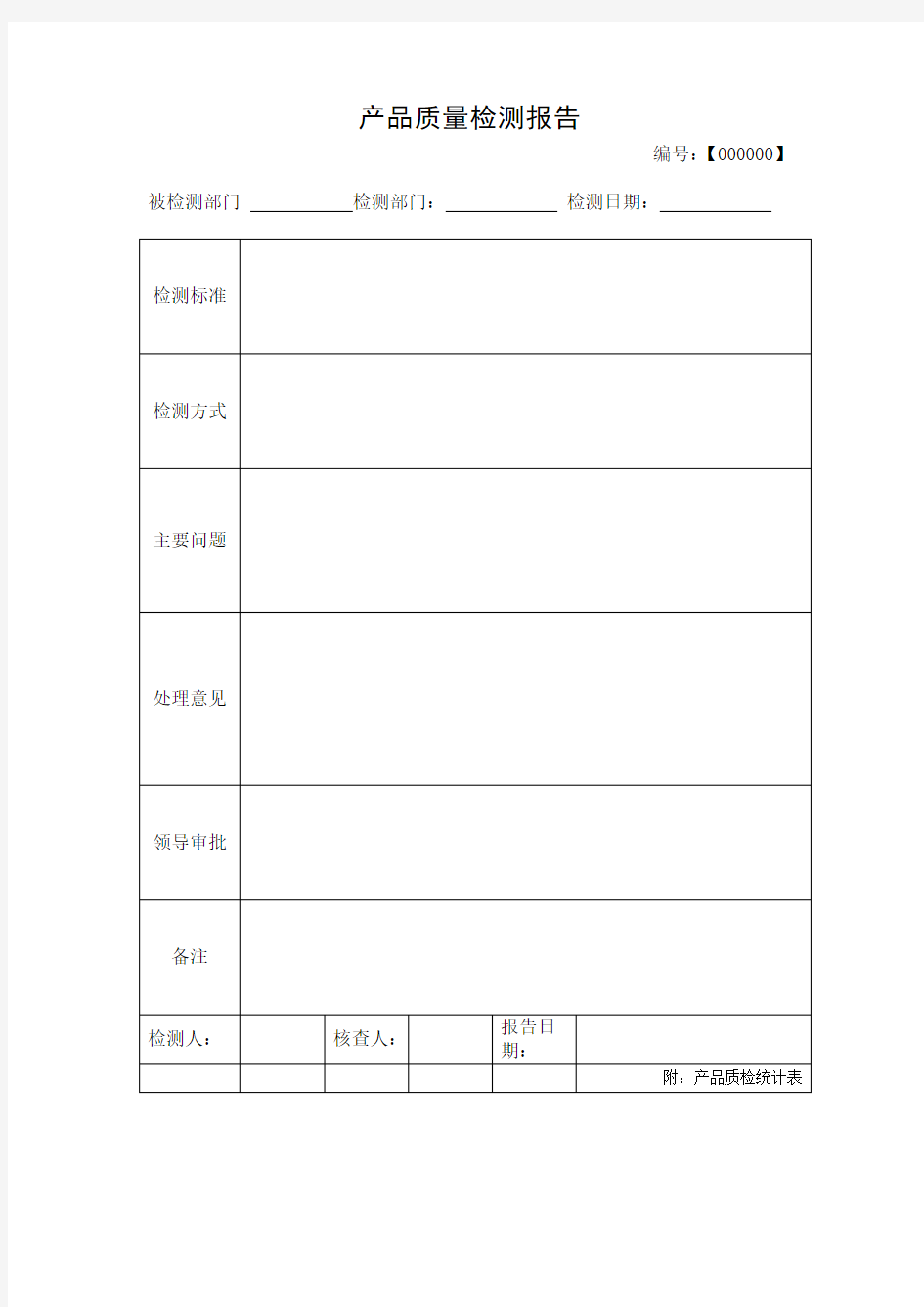 产品质量检测报告