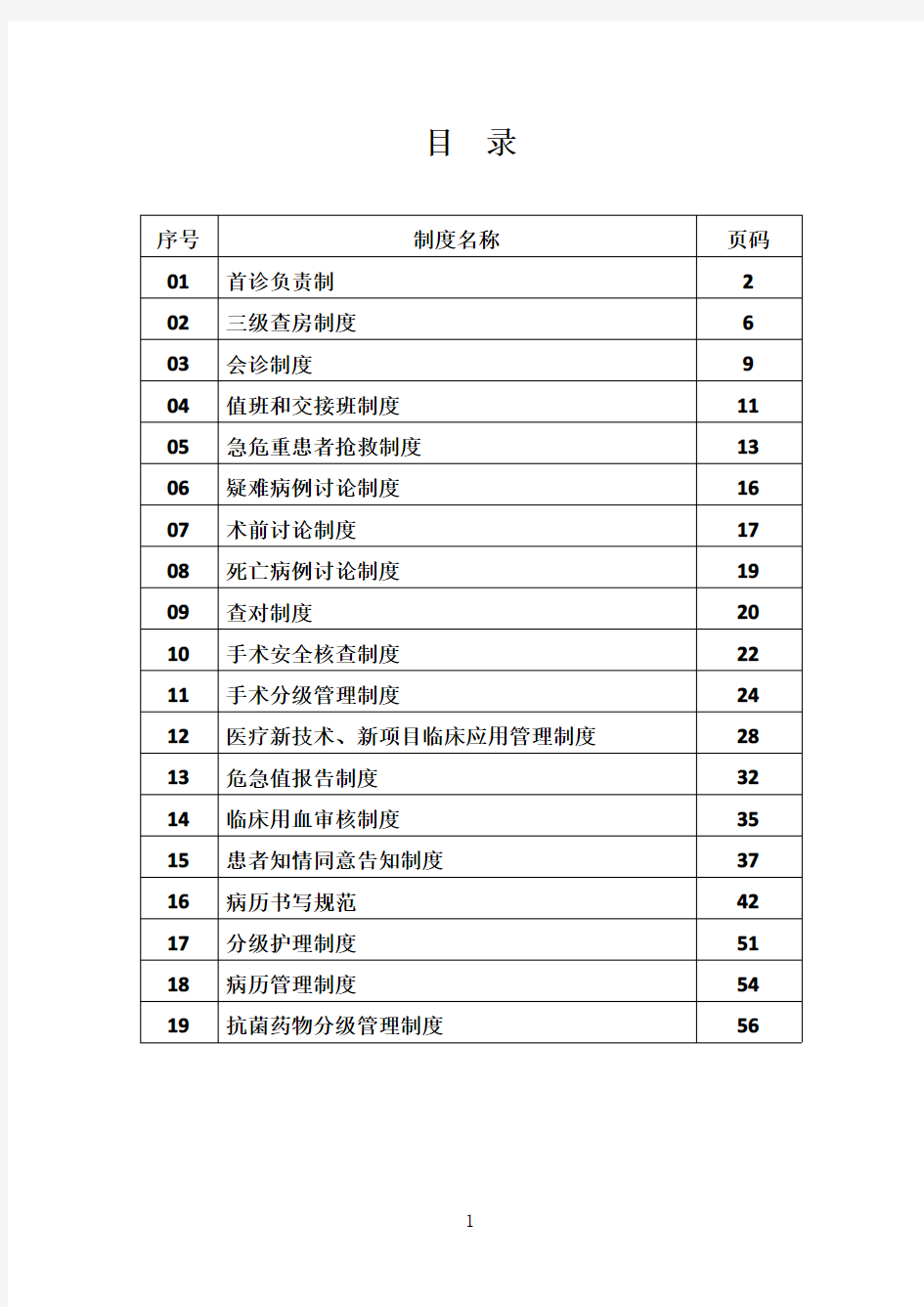 医疗核心制度(2020年版)