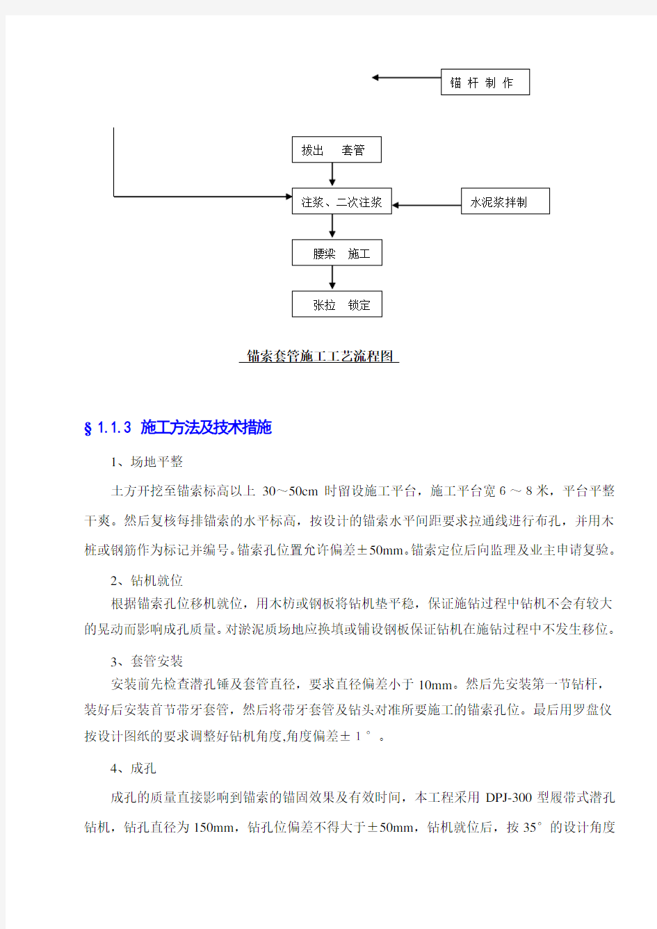 锚索(套管成孔)施工方案