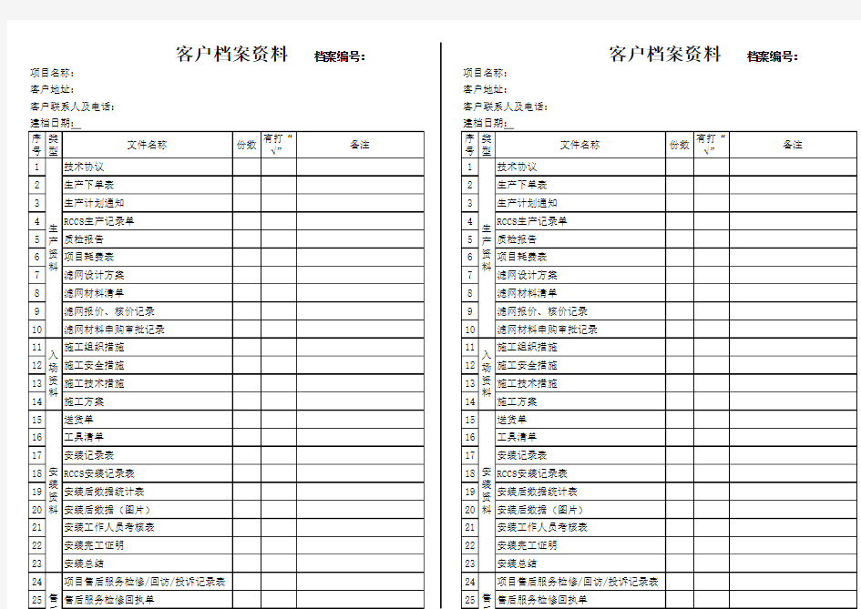 建档资料