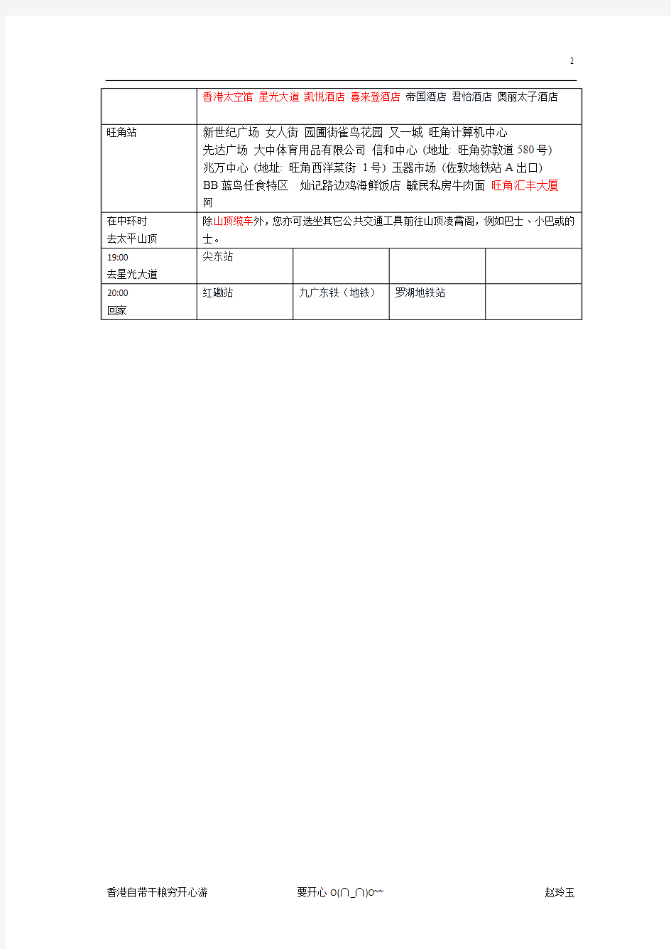 香港一天自助穷游攻略