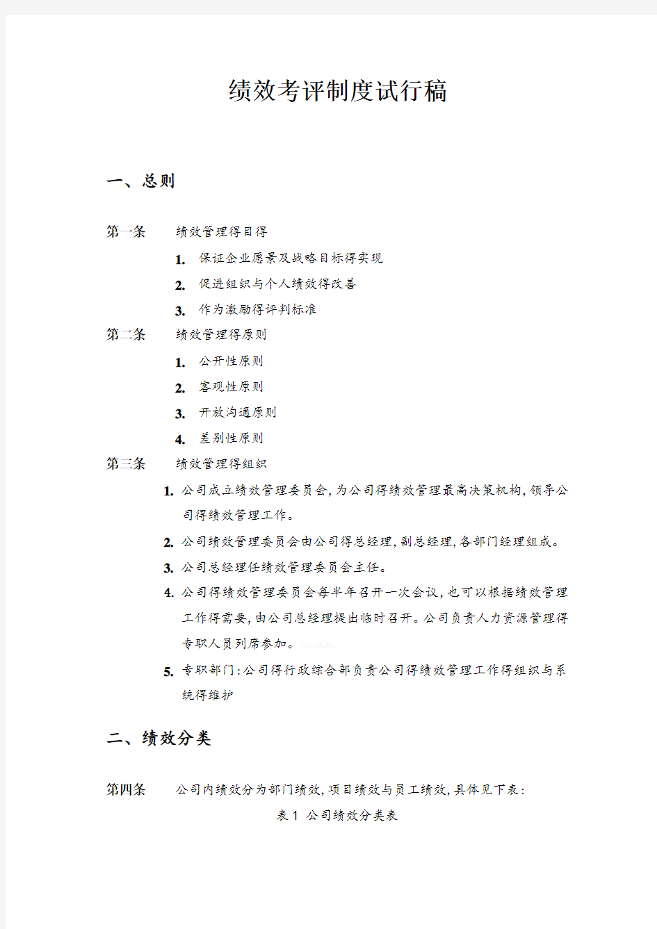 项目绩效考核方案